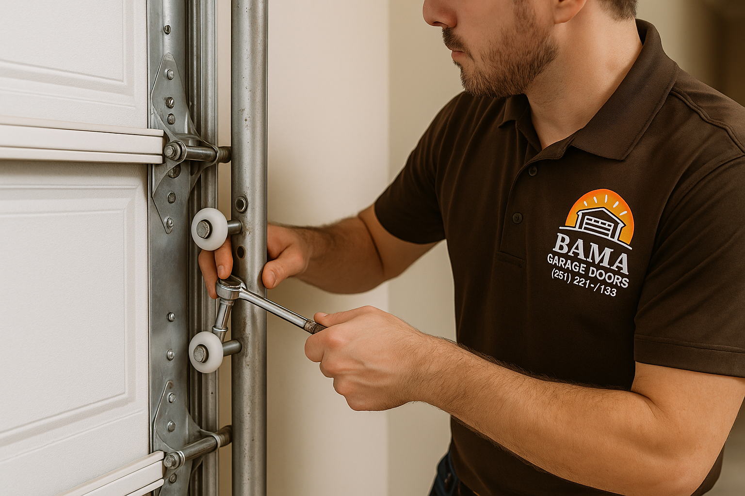 Garage Door Track Repair in Medfield